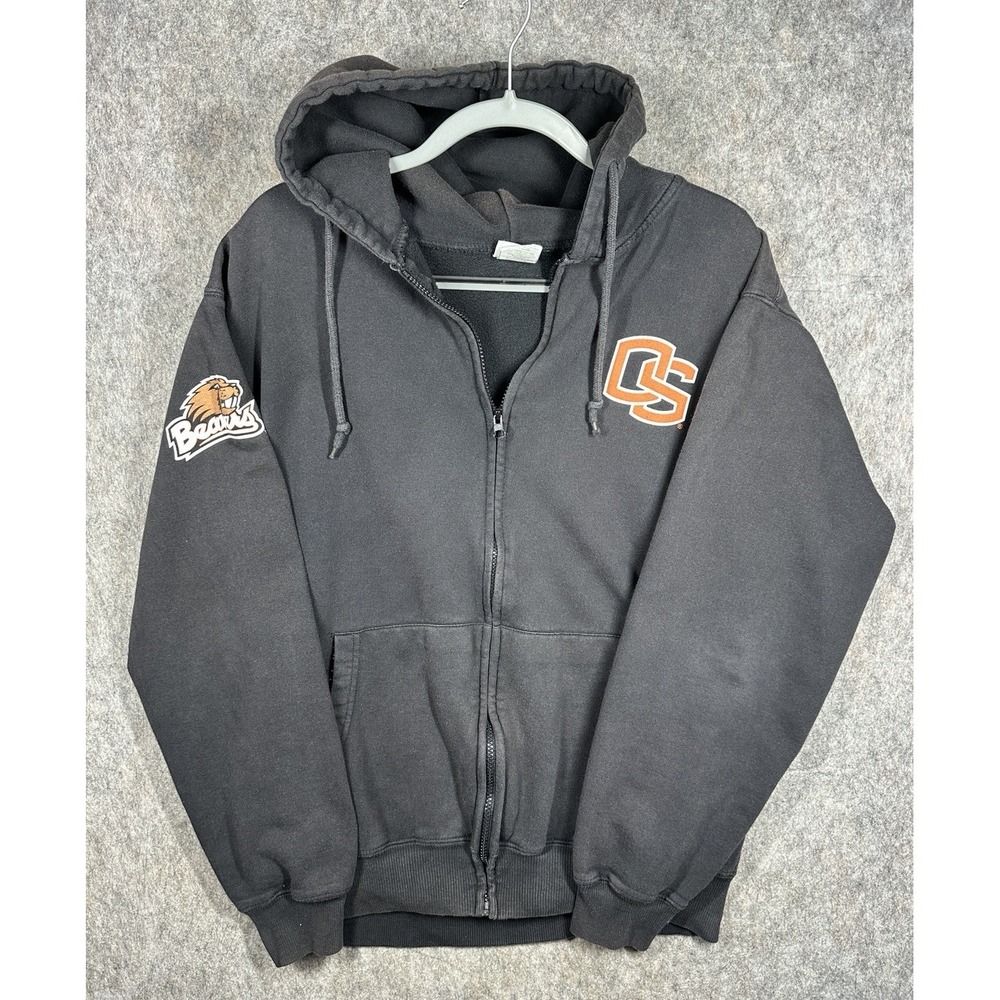 Oregon‎ State Beavers Hoodie Mens XL Black Full Zip OSU Football Sweatshirt